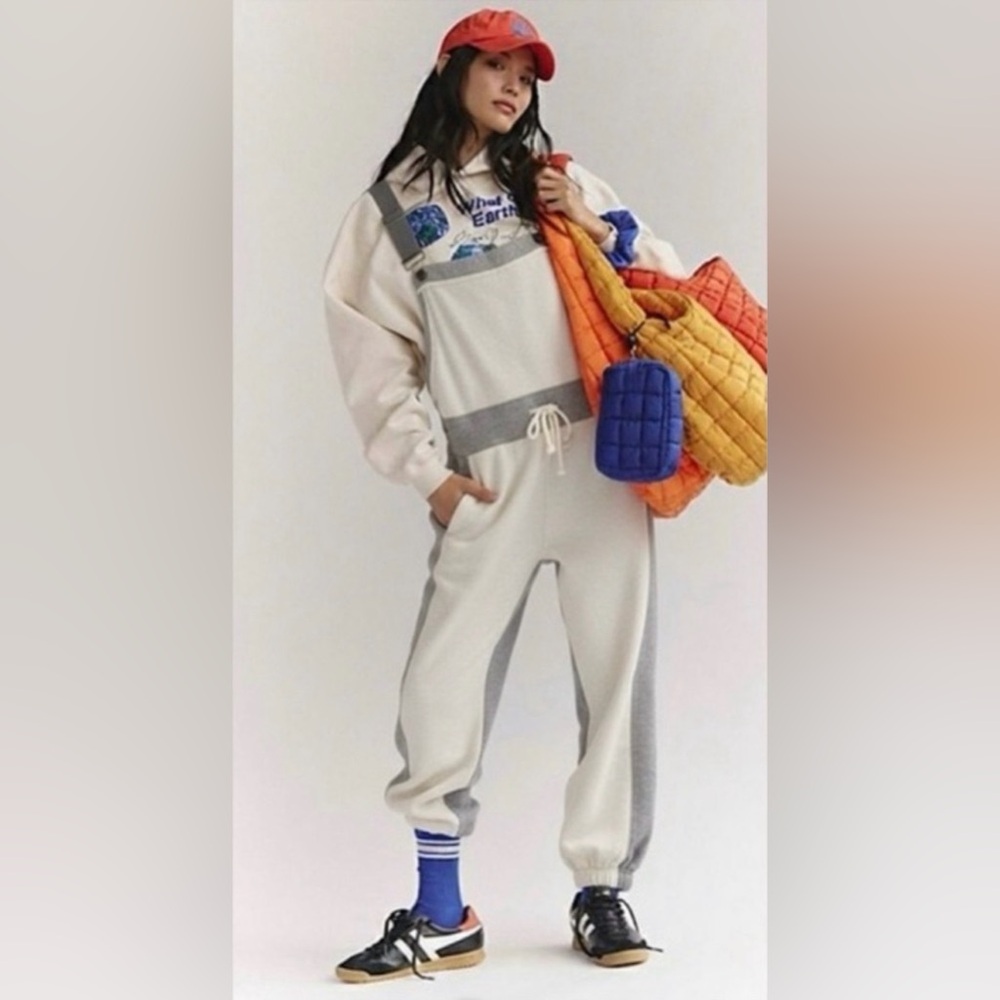 Free people movement Women’s  heather‎ grey overall jumpsuit